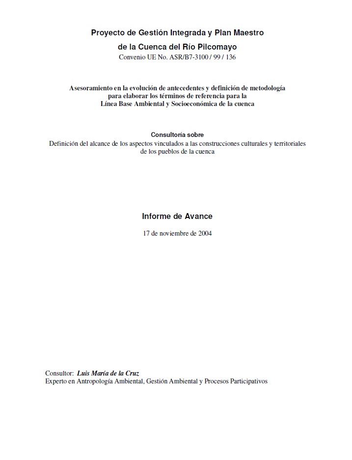 Proyecto de Gestión Integrada y Plan Maestro de la Cuenca del Río Pilcomayo