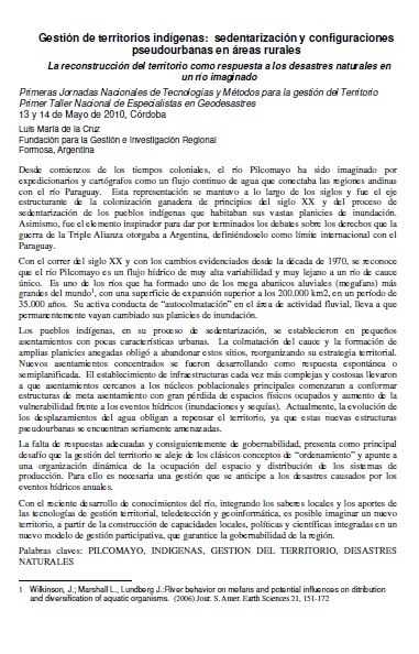 Gestión de territorios indígenas: sedentarización y configuraciones pseudourbanas en áreas rurales